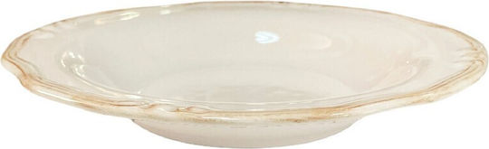 Espiel Tiffany Teller Suppe Keramik Beige mit Durchmesser 22.5cm