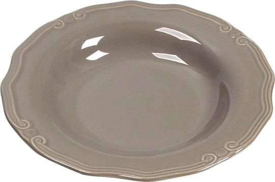 Espiel Tiffany Plate Soup Ceramic Brown with Diameter 24cm 6pcs