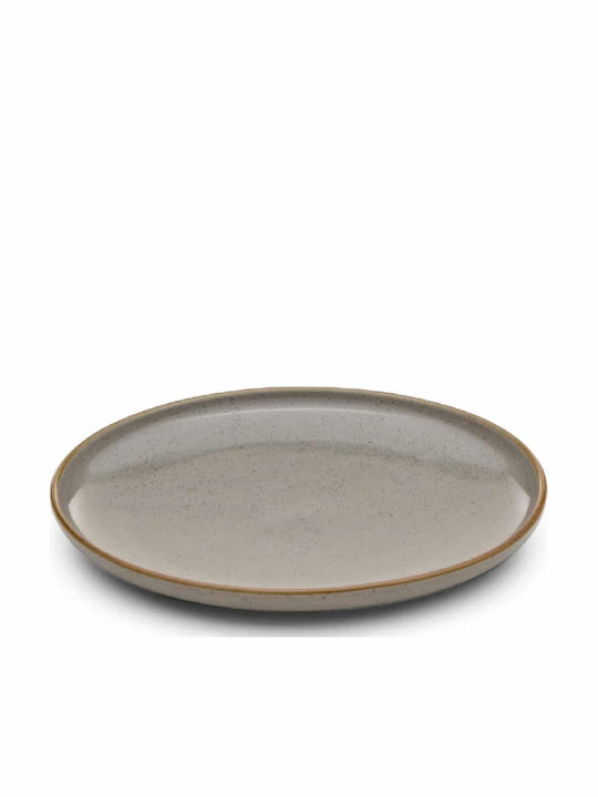 Yuk Plate Shallow made of Porcelain Gray with Diameter 27cm 6pcs