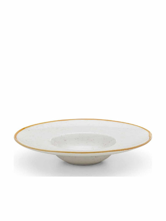 Yuk Plate Soup made of Porcelain Beige with Diameter 26.5cm 6pcs