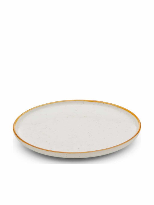 Yuk Plate Shallow made of Porcelain Beige with Diameter 30.5cm 6pcs