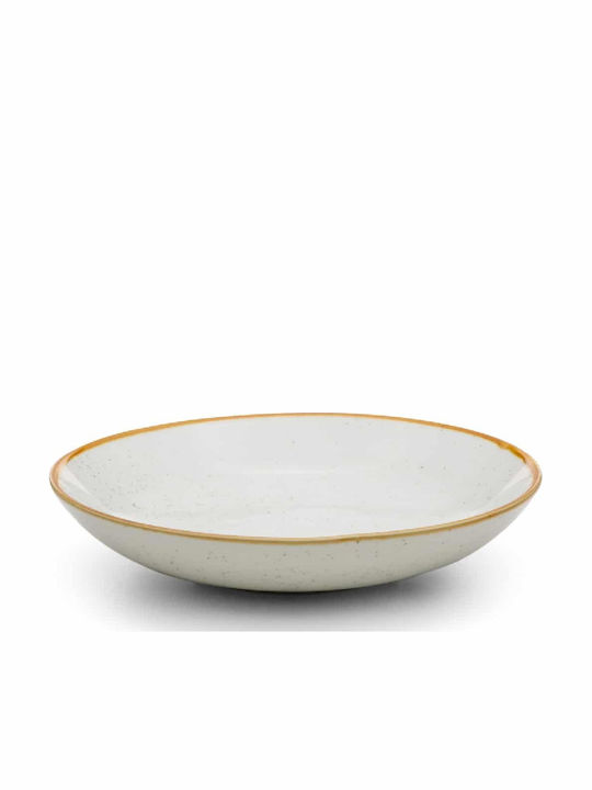 Yuk Plate Soup made of Porcelain Beige with Diameter 25cm 6pcs