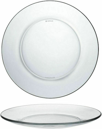 Farfurie joasă Sticlă Transparent cu Diametru 23.5cm 6buc