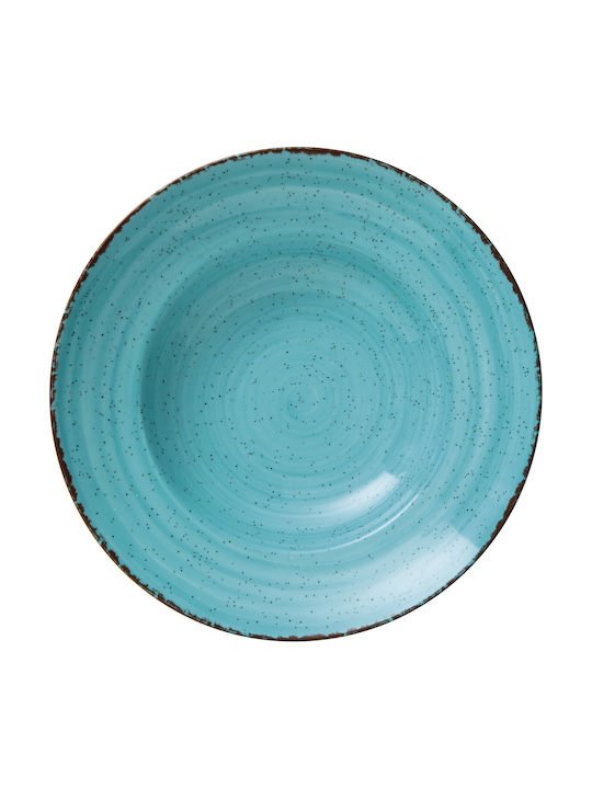 GTSA Tiffany Teller Suppe aus Porzellan Light Blue mit Durchmesser 27cm 6Stück