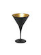 Espiel Martini Set of Glasses Cocktail/Drinking / White Wine made of Glass in Black Color Stemmed 250ml 6pcs