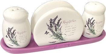 Set Sare și Piper Ceramică cu Suport 2buc