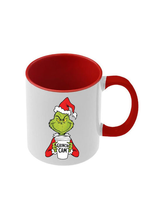 Κούπα Χριστουγεννιάτικη Grinch Κόκκινη Λαβή Εσω...