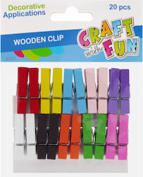 Decorațiuni Din Lemn Cleme Diverse Culori 20 Buc 3,5 Cm Craft Fun
