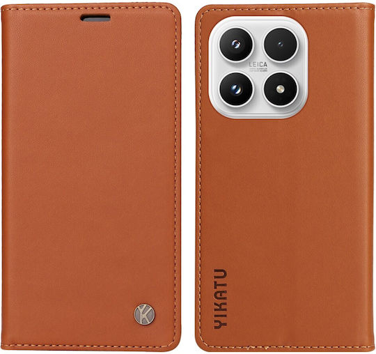 Yikatu Book Synthetic Leather / Silicone Brown (Xiaomi 17)