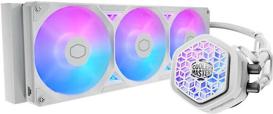 CoolerMaster ML 360 Atmos II VRM Water Cooling System AIO CPU with 3 120mm Fans and ARGB Lighting White