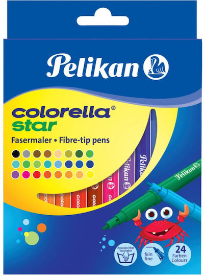 Pelikan Μαρκαδόροι Ζωγραφικής Λεπτοί Σετ 24 χρώματα