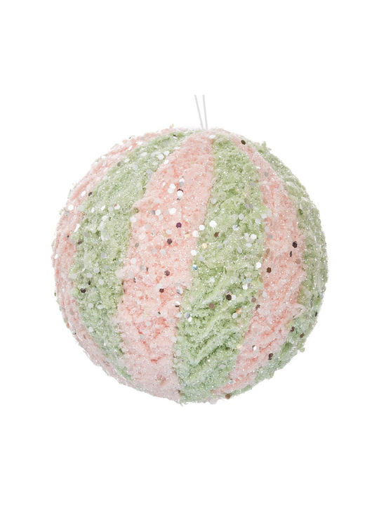 Christmas Ball Polyfoam Pink-Blue Green 12cm Iliadis 90434 Set 6 Pieces Pink Material Polyfoam Iliadis Il_90434