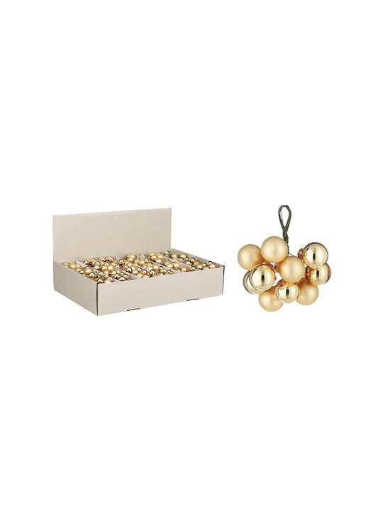 Ornamente De Crăciun Pentru Brad Mingi Ciorchine 10 Bucăți 02.1100558 2cm Aur Deschis