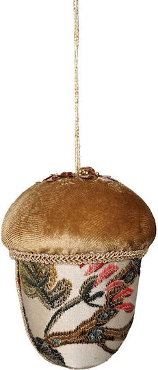 Weihnachtsbaumschmuck Eichel Brokat B Ball Foam Stoff Bunt 8x8xh11cm 6Stücke