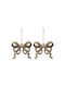 Decorative Pp Bow Gold 8x9 Set of 2