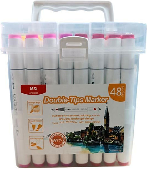 MG Toys Drawing Markers 1mm Double Tip Set 48pcs