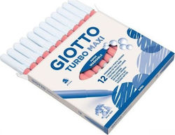Giotto Pink Drawing Markers 5mm Thick Set 12pcs