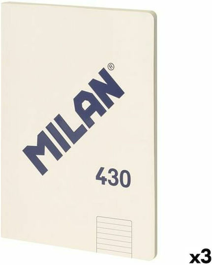 Milan Τετράδια Ριγέ Α4 48 Φύλλων Μπεζ 3τμχ