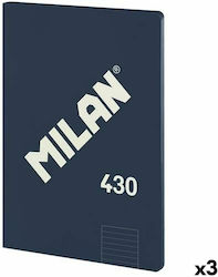Milan Τετράδια Ριγέ Α4 48 Φύλλων Μπλε 3τμχ