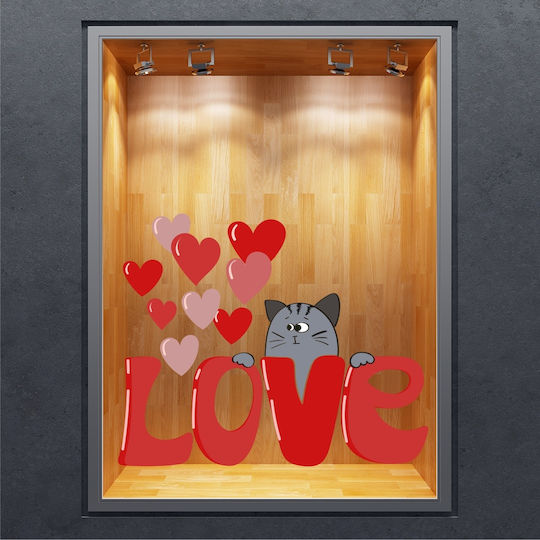 Schaufenster- und Wandsticker Valentinstag Cut Love 80x100cm