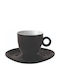 Torino Set of Cups Espresso Porcelain Black 80ml 6pcs