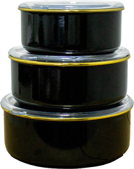 OMS Collection Σετ Δοχεία Φαγητού Μαύρα 3τμχ