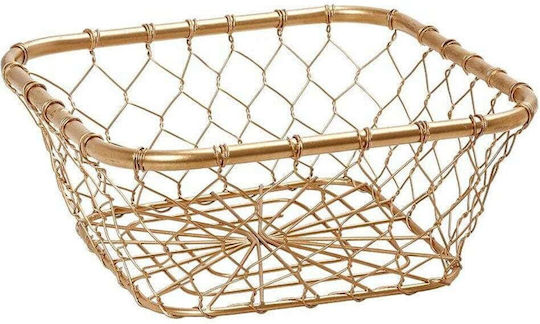 Espiel Coș decorativ Metalic Auriu 21x21x8.5buc