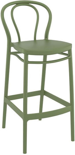 Hocker für Bar Für den Außenbereich aus Polypropylen Victor Olive Green 4Stück 45x52x106cm