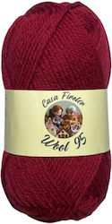 Knitting Yarn Casa Firelor Wool 95 100% Wool 50 G – 95 M Made In Romania – Color Burgundy