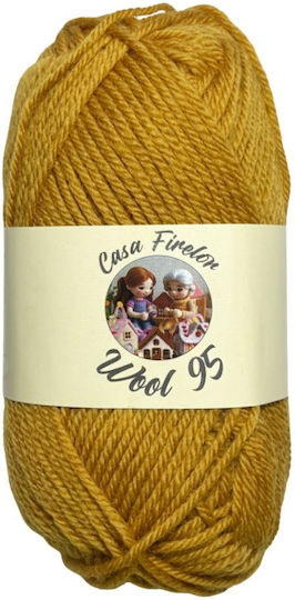 Fir De Tricotat Casa Firelor Din Lână 95 100% Lână 50 G – 95 M Fabricat În România – Culoare Ocru