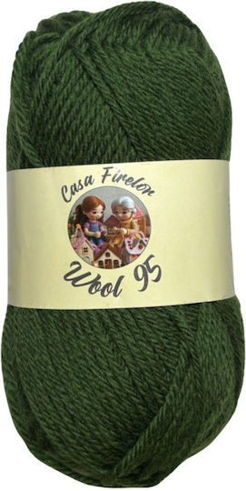 Fir De Tricotat Casa Firelor Din Lână 95 100% Lână 50 G – 95 M Fabricat În România – Culoare Verde Închis