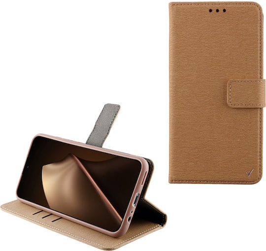 Volte-Tel Book Synthetic Leather / Silicone Gold (Xiaomi 15T Pro)