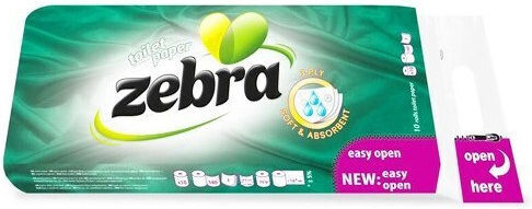 Zebra Toilet Paper 3 Ply 10 Packages 3800090304425