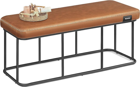 Taburet Tapițat cu Piele Ecologică Ekho Collection Caramel Brown