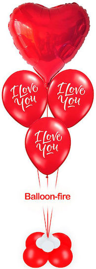 Set of 3 Balloons Foil Red Hearts You Filled Helium Base Large