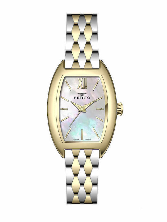 Ferro Men's Watch Battery with Gold Metal Bracelet
