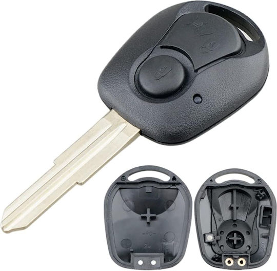 Techstar Car Key Case Compatible With Ssangyong Actyon Kyron Rexton SUV Ssy3 Blade Screw 1 Button