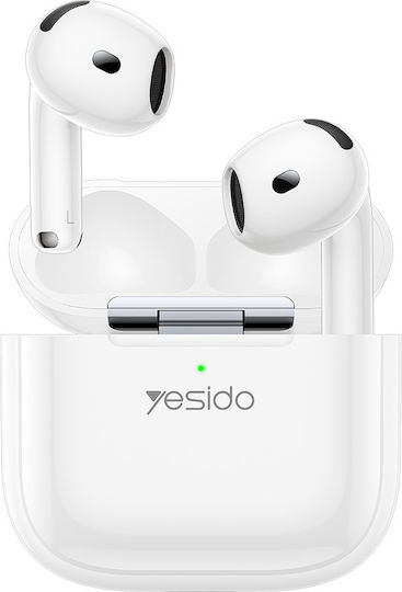 Yesido TWS31S Earbud Bluetooth Handsfree Ακουστικά με Θήκη Φόρτισης Λευκά