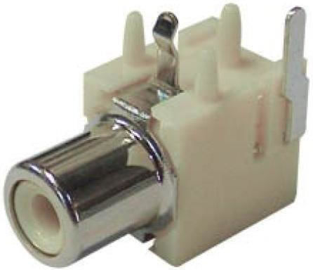 RCA Female Chassis Nickel PCB Right Angle Plastic White RJ2410NW Ultimax 01.099.0067 10 Pieces