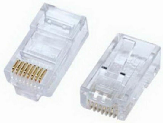 RJ45 Round Plug Cable Cat5e Solid 10 Pieces
