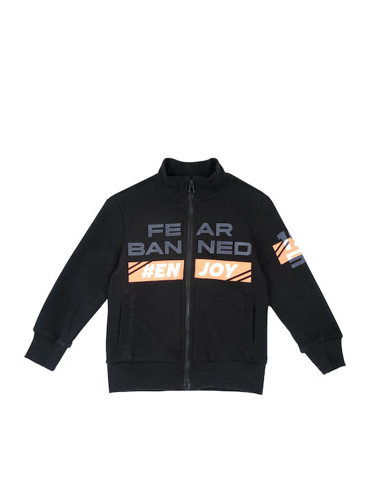 Kinder-Sweatshirtjacke Baumwolle Black