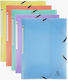 File Folder Rubber Band PP 24x32cm 5 Transparent Assorted Pastel Colors Pack 5 Pieces Exacompta