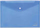 Typotrust Folder Transparent with Button for Paper A4 Blue