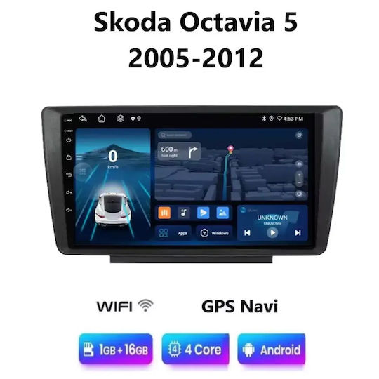 Car Audio System for Skoda Octavia 2005-2012 with A/C (Bluetooth/USB/WiFi/GPS/Apple-Carplay/Android-Auto) with Touch Screen 9"