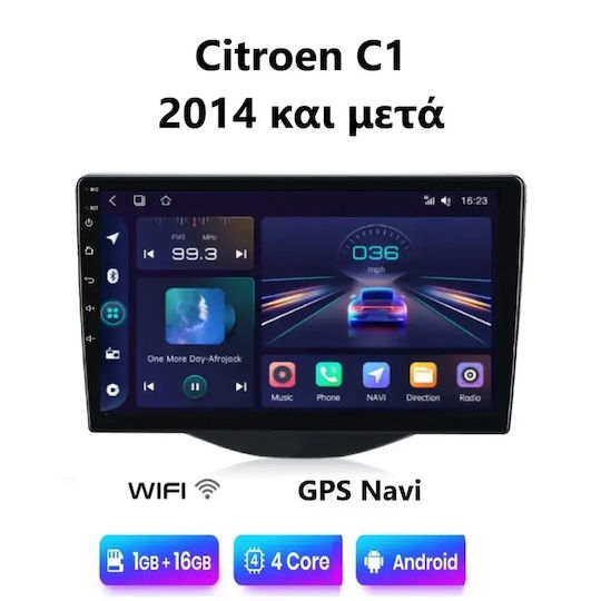 Auto-Audiosystem für Citroen C1 2014 (Bluetooth/USB/WiFi/GPS/Apple-Carplay/Android-Auto) mit Touchscreen 9"