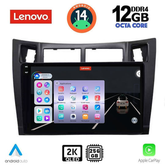 Lenovo Car Audio System for Toyota Yaris 2006-2011 (Bluetooth/USB/WiFi/GPS/Apple-Carplay/Android-Auto) with Touch Screen 9"