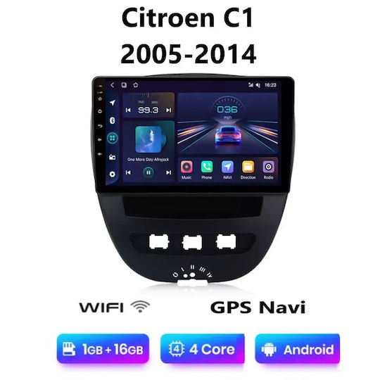 Ηχοσύστημα Αυτοκινήτου για Citroen C1 2005-2014 (Bluetooth/USB/WiFi/GPS/Apple-Carplay/Android-Auto) με Οθόνη Αφής 10"