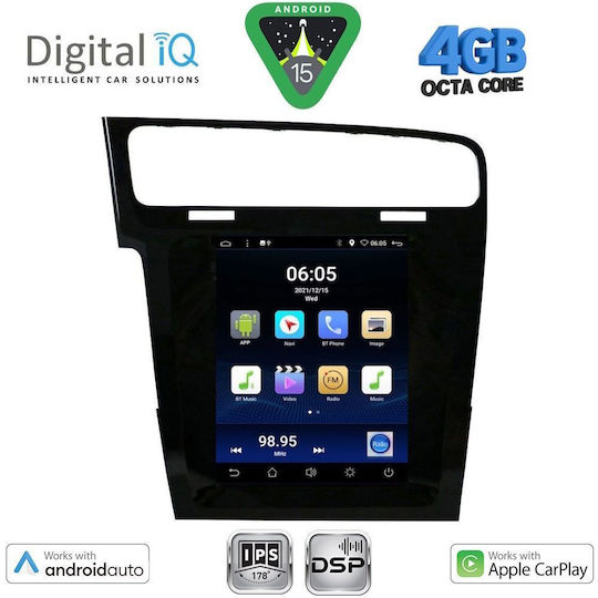 Digital IQ Car Audio System for Volkswagen Golf 2013-2021 (Bluetooth/USB/WiFi/GPS/Apple-Carplay/Android-Auto) with Touch Screen 4.1"