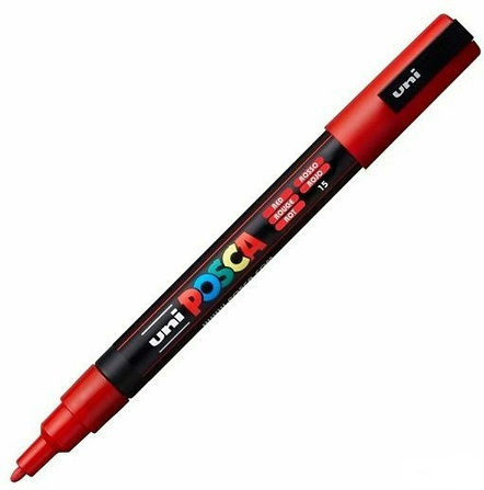 Posca PC3M Ανεξίτηλος Μαρκαδόρος Κόκκινος 1.3mm