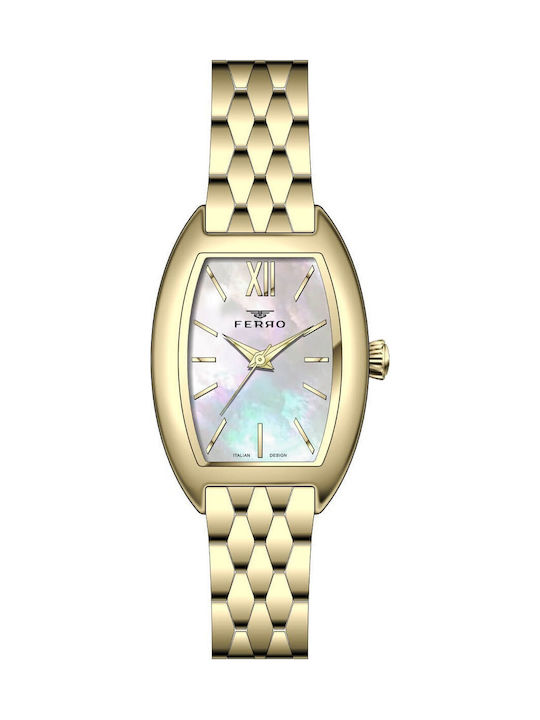 Ferro Men's Watch Battery with Gold Metal Bracelet